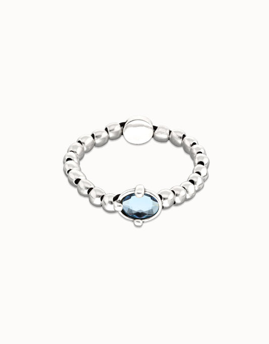 BEADED BRACELET WITH BLUE CRYSTAL