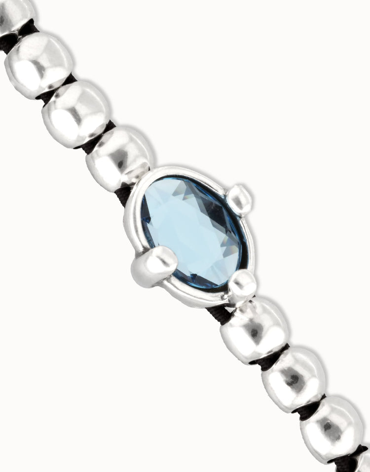 BEADED BRACELET WITH BLUE CRYSTAL