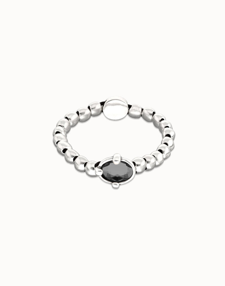 BEADED BRACELET WITH BLACK CRYSTAL