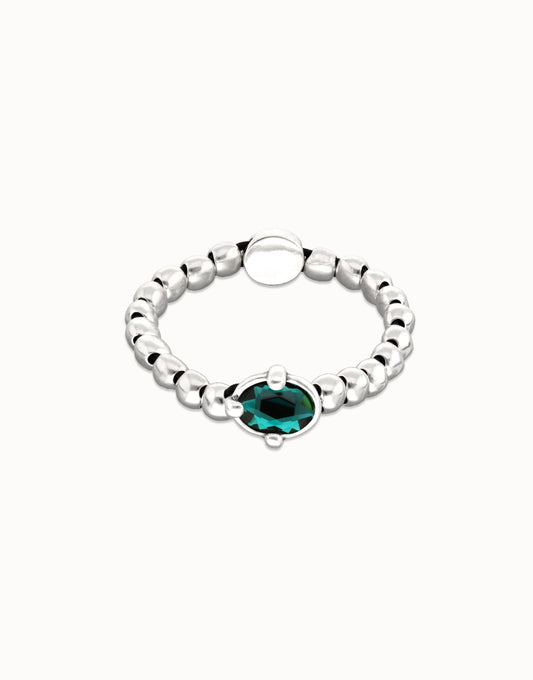 BEADED BRACELET WITH GREEN CRYSTAL