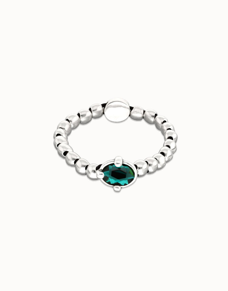 BEADED BRACELET WITH GREEN CRYSTAL