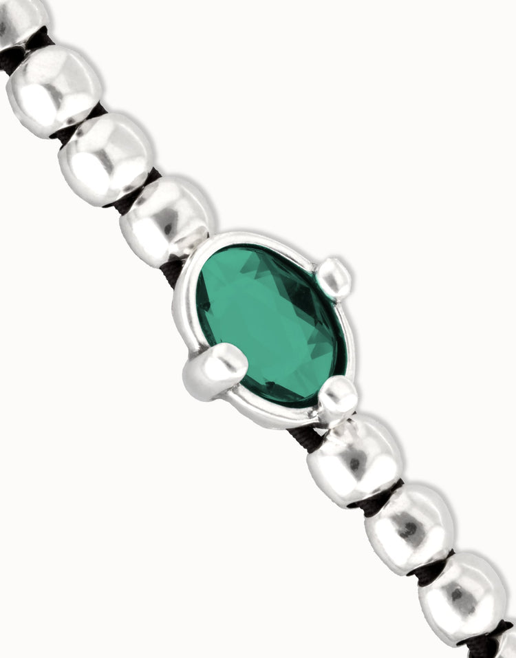 BEADED BRACELET WITH GREEN CRYSTAL