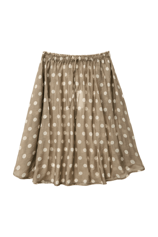RUCHED POLKA DOT SKIRT