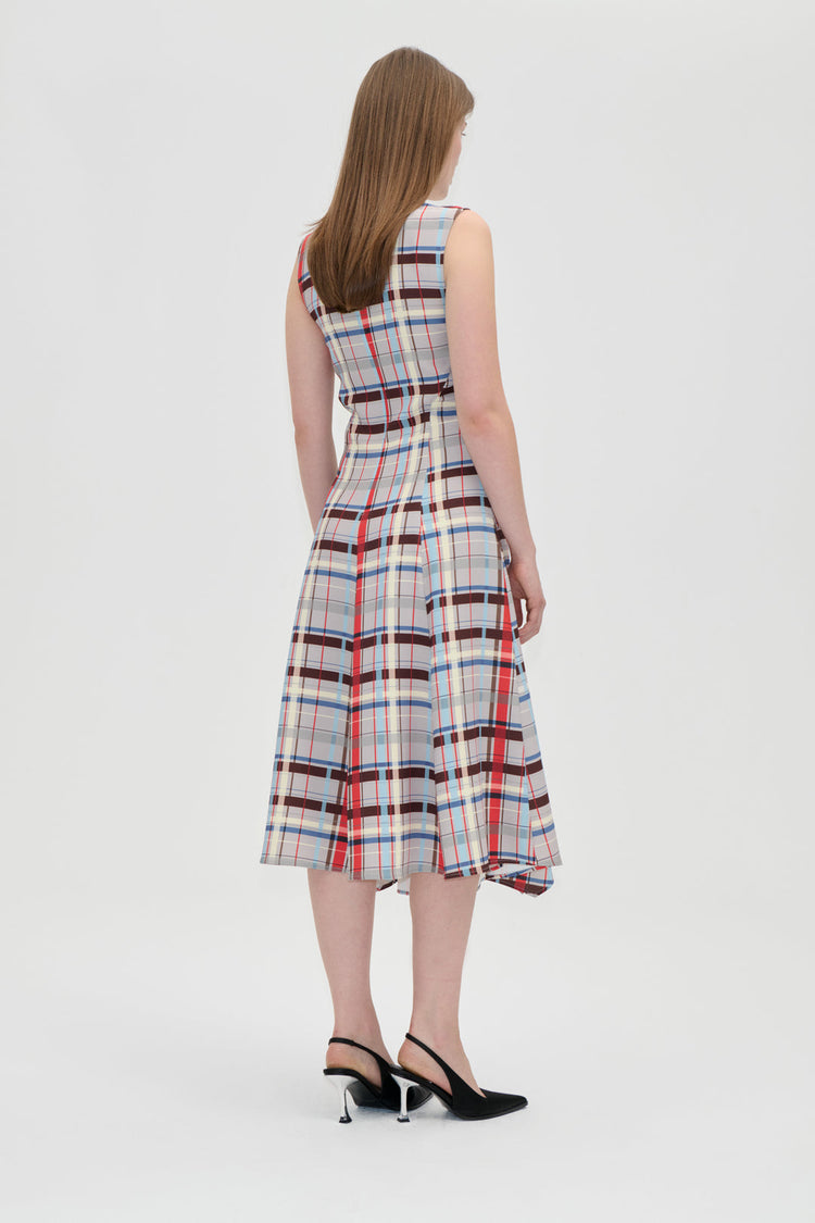 GATHERED MIDI DRESS