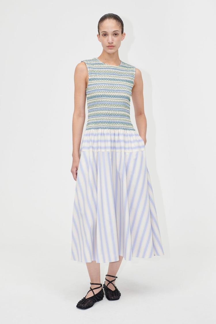 PASTEL STRIPES SMOCKED DRESS