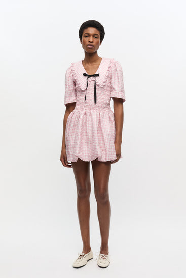 pink mini bubble dress Hot Pink Bubble Hem Sleeveless Pleated Mini Dress