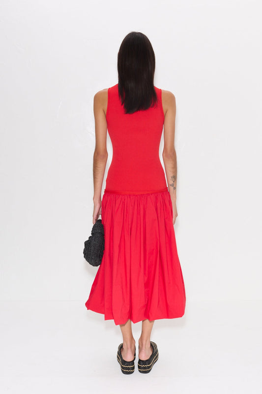 YANEZ POPLIN COMBO DRESS