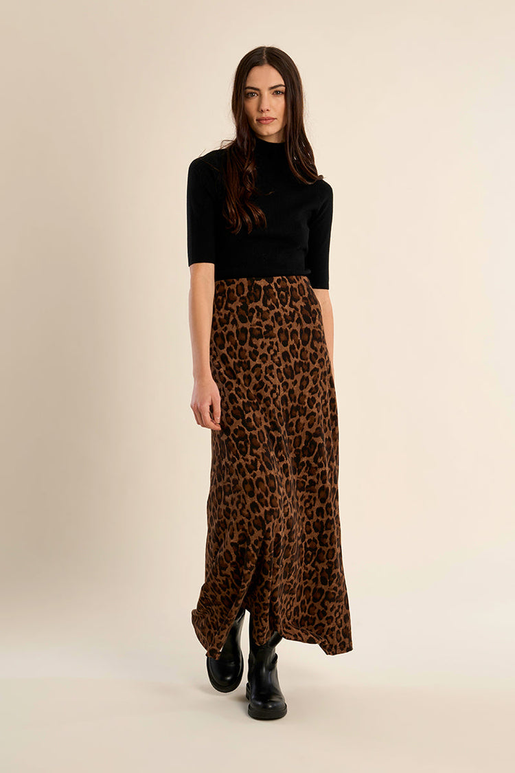 LEOPARD MAXI SKIRT
