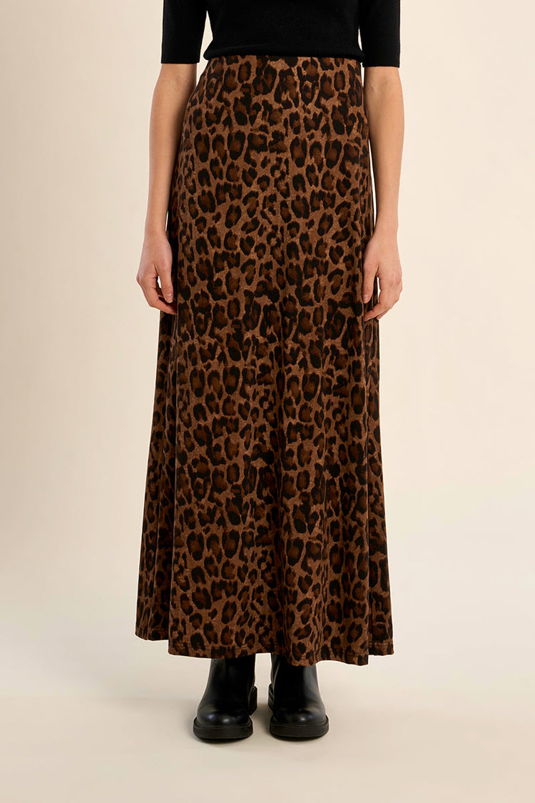 LEOPARD MAXI SKIRT