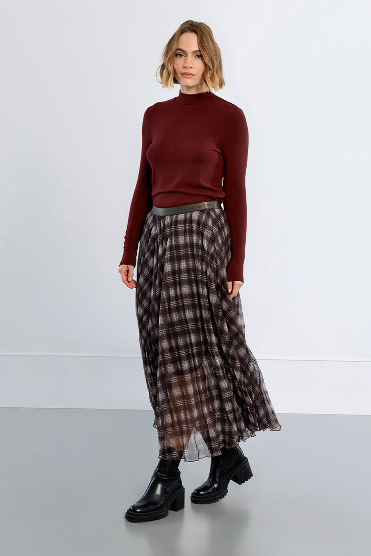 CHECKED MAXI SKIRT