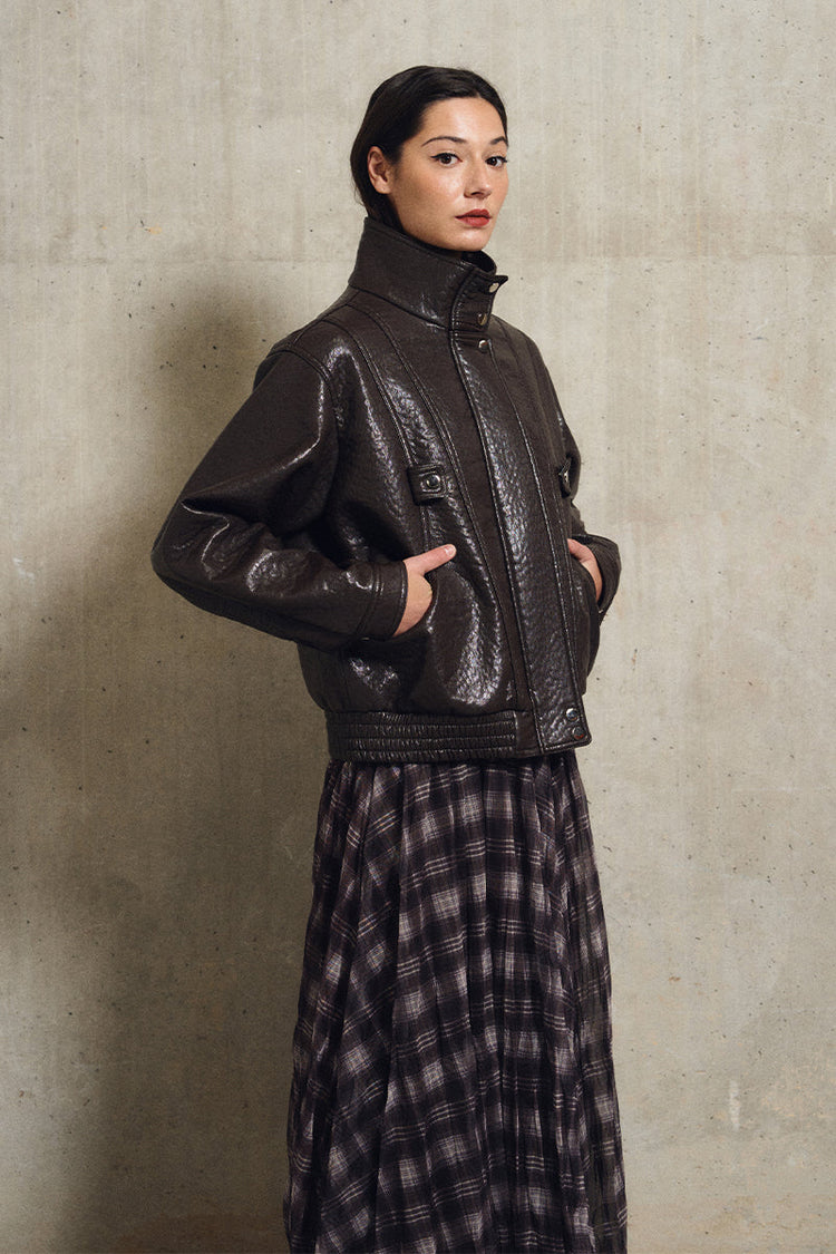 OVERSIZED FAUX LEATHER JACKET