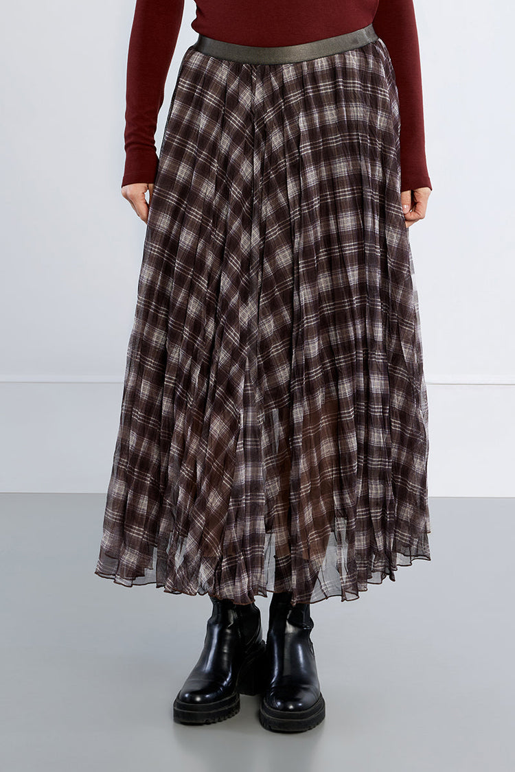 CHECKED MAXI SKIRT