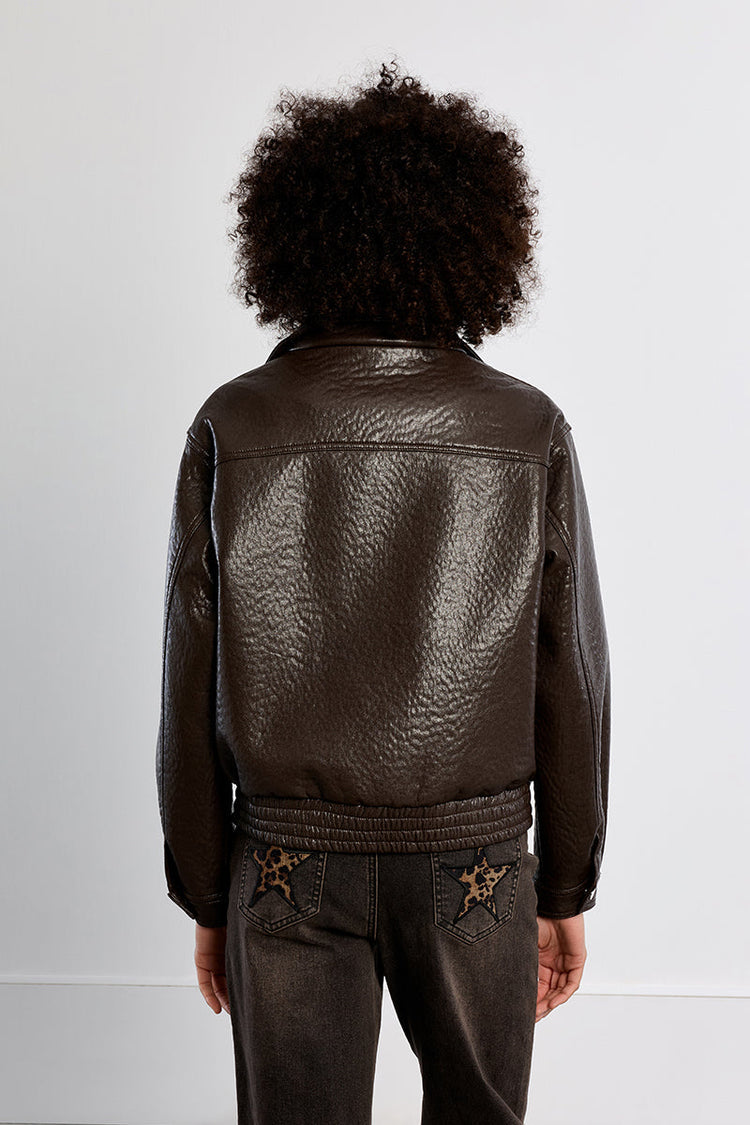 OVERSIZED FAUX LEATHER JACKET