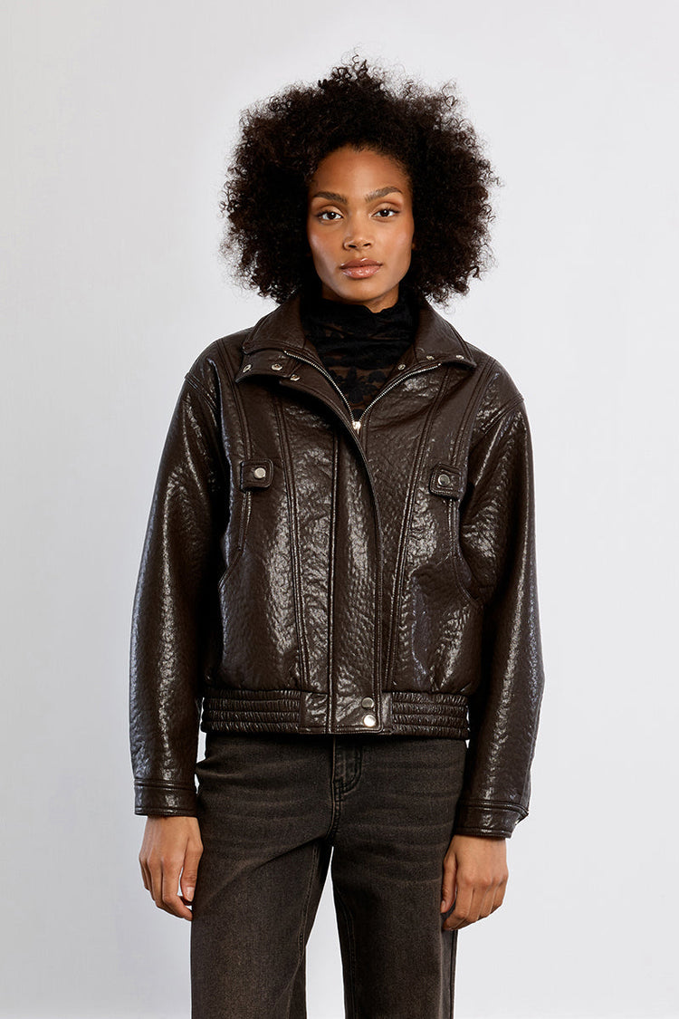 OVERSIZED FAUX LEATHER JACKET