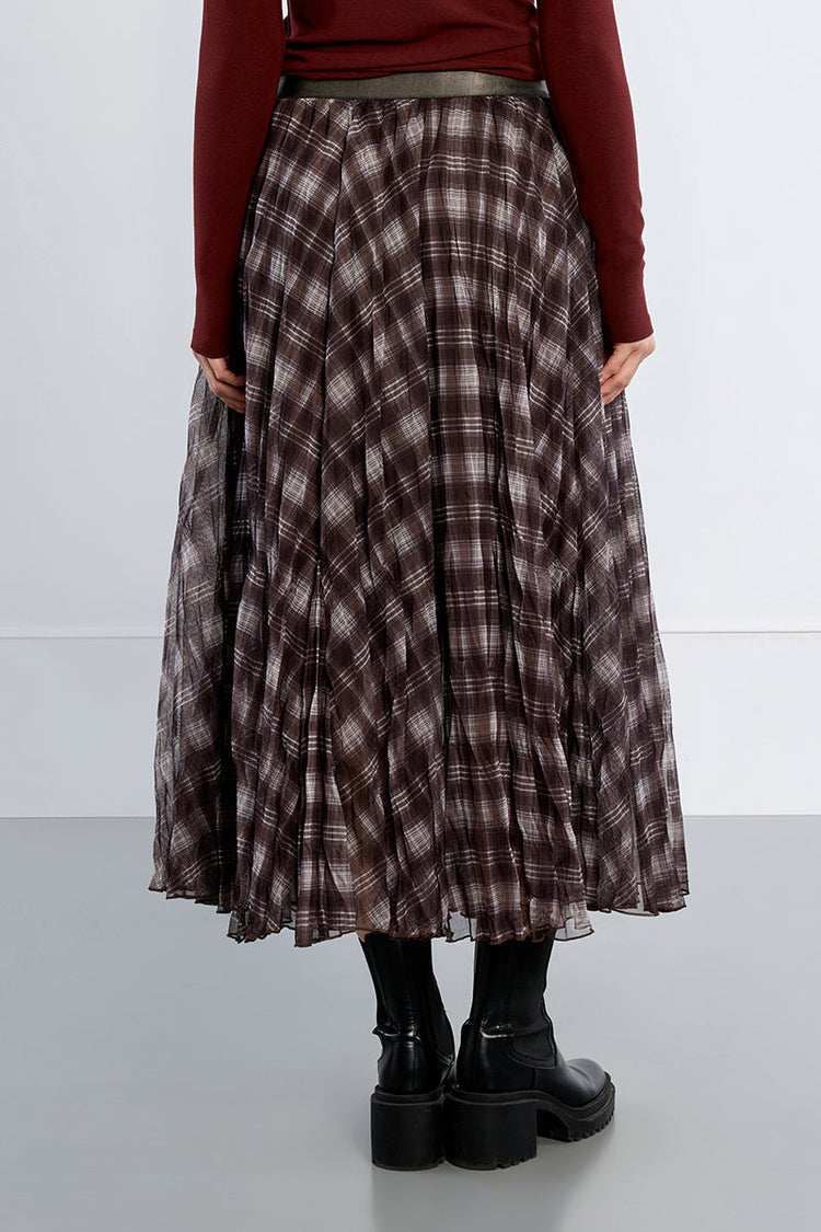 CHECKED MAXI SKIRT