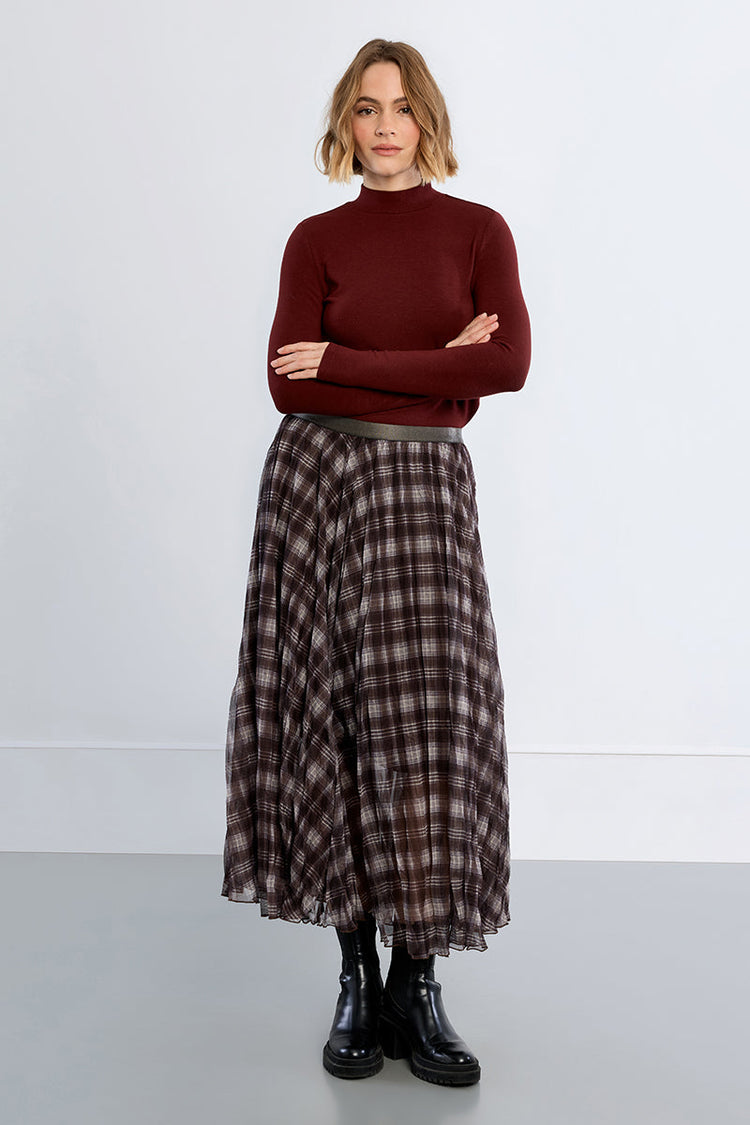 CHECKED MAXI SKIRT