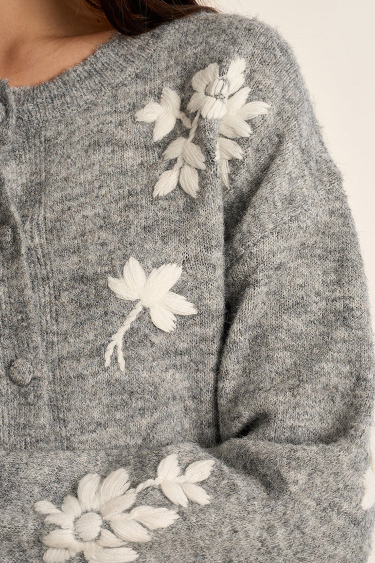 FLORAL KNIT CARDIGAN