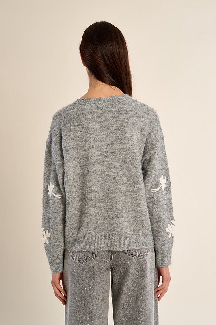 FLORAL KNIT CARDIGAN